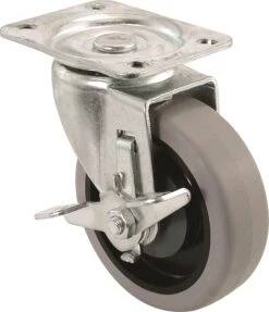 Caster 4" X 1-1/4" Swivel Brake Tpr Grey