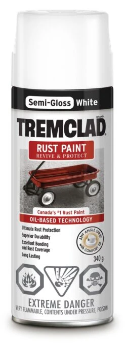 Rust-Oleum Tremclad Rust Paint Semi-Gloss White 340G