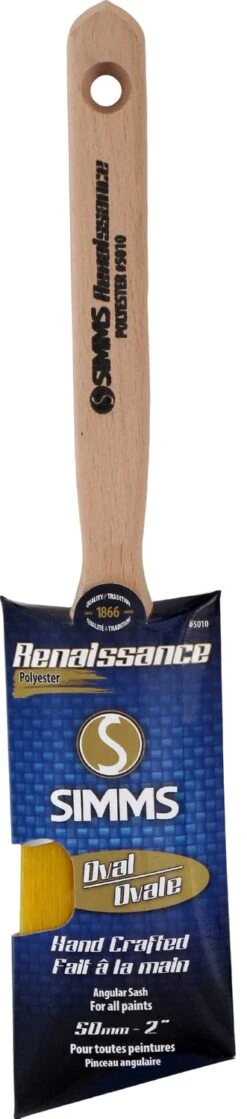 Renaissance 50mm Angular Oval Brushes, Nylyn Blend Filaments Superior Pick-up And Release For All Paints