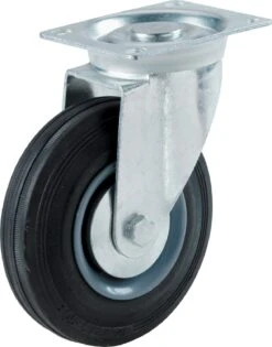 CASTER 5" SWIVEL PLATE RUBBER